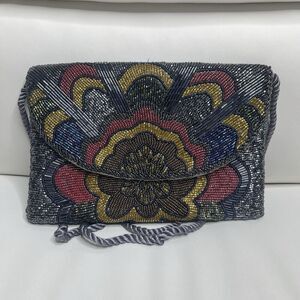 VTG Art Deco Boho Sparkly Beaded Shoulder Bag Purse Evening Cocktail Mid Century